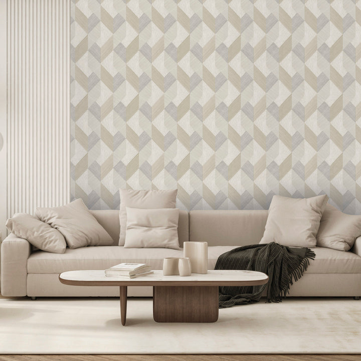 Geometric Printed Faux Grasscloth - 8271 93