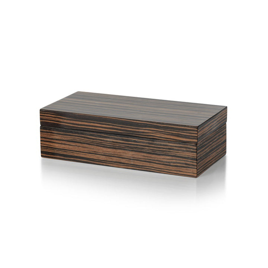 Wooden box with a striped pattern on a white background Decorative Box Bambina S District Home