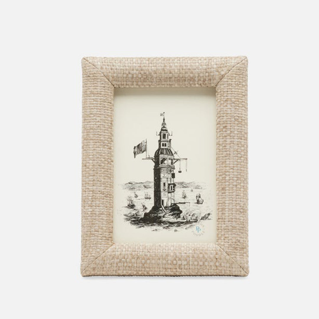 Framed artwork of a lighthouse on a white background District Home