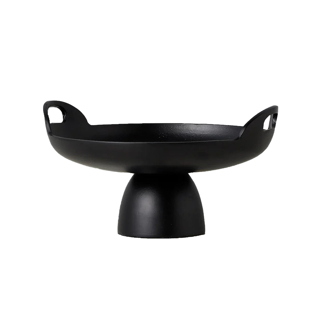 Black Metal Pedestal Bowl Brant District Home