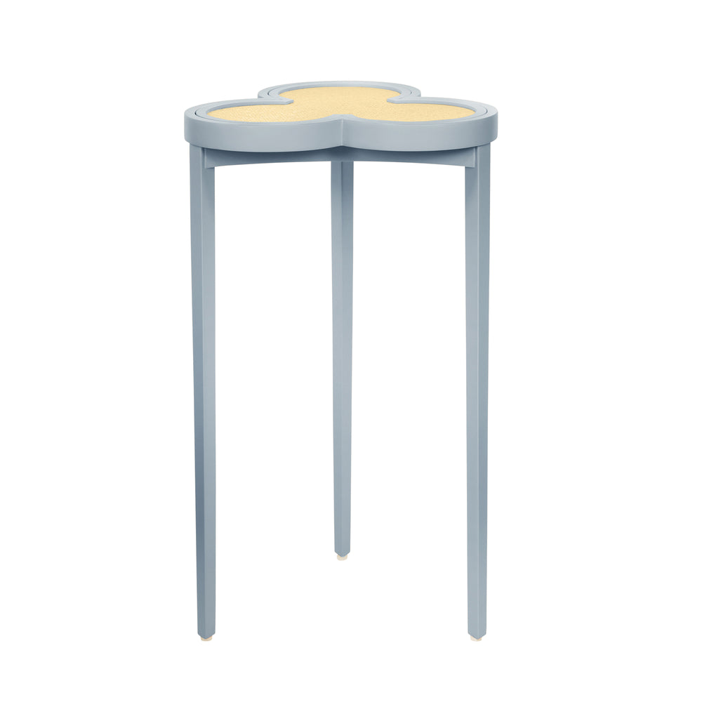 Heart-shaped table with yellow top and gray base on a white background Accent Table Daxon District Home