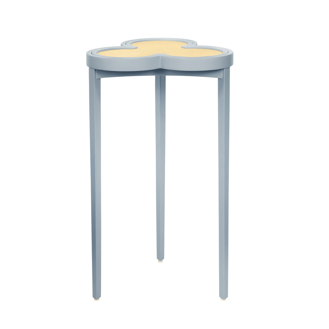 Heart-shaped table with yellow top and gray base on a white background Accent Table Daxon District Home