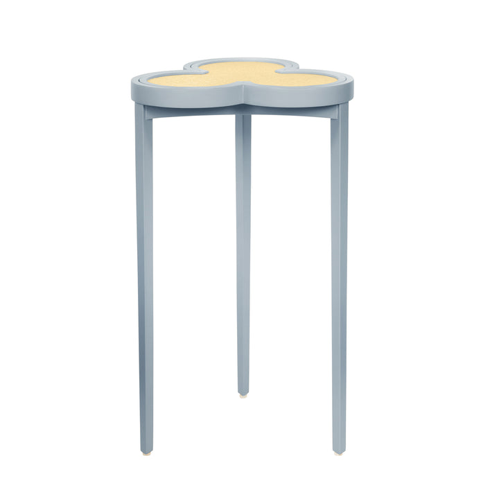 Heart-shaped table with yellow top and gray base on a white background Accent Table Daxon District Home