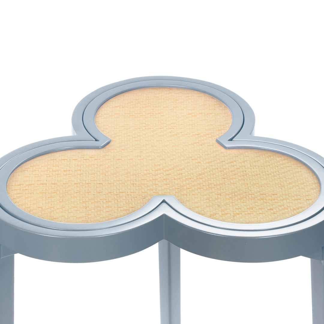 Heart-shaped table with yellow top and gray base on a white background Accent Table Daxon District Home
