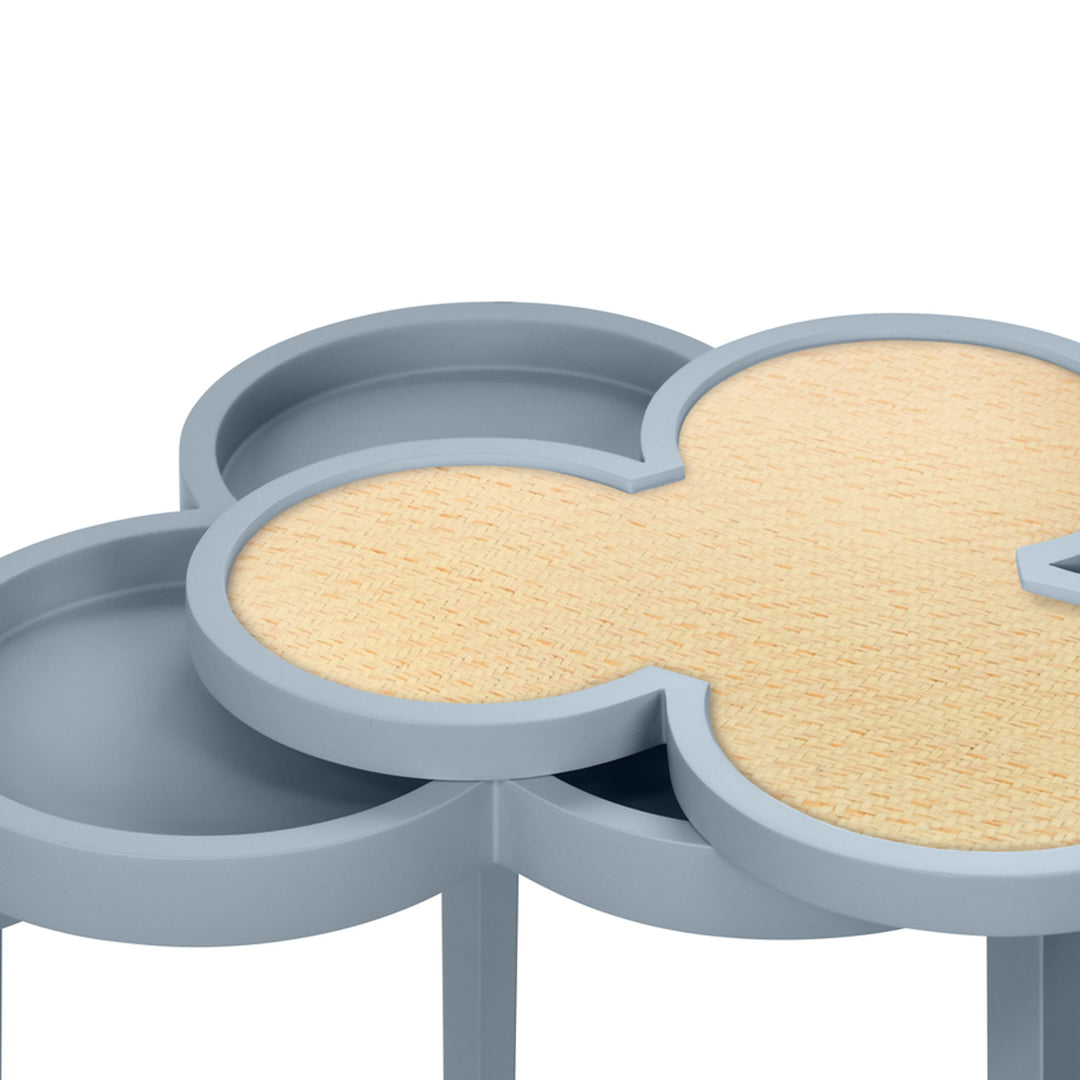 Heart-shaped table with yellow top and gray base on a white background Accent Table Daxon District Home