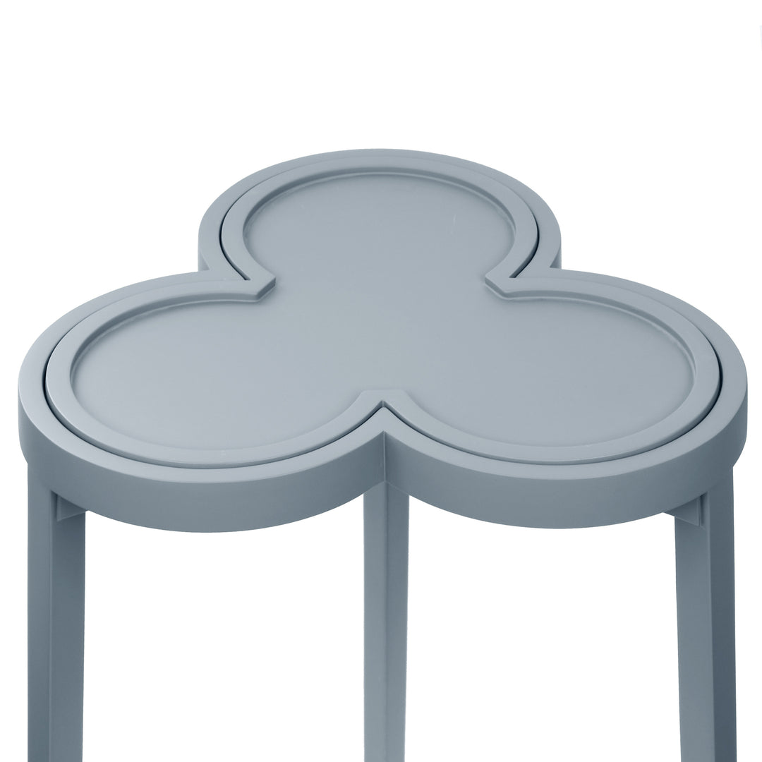 Heart-shaped table with yellow top and gray base on a white background Accent Table Daxon District Home