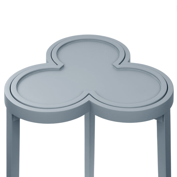 Heart-shaped table with yellow top and gray base on a white background Accent Table Daxon District Home
