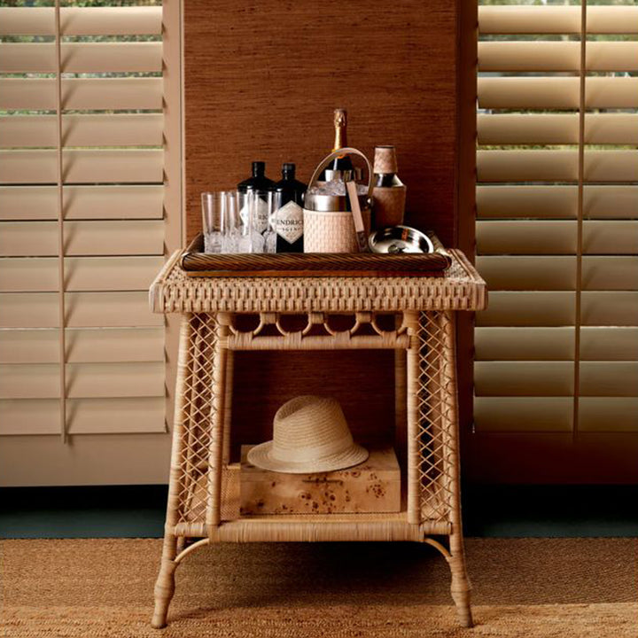 Wooden box with a natural, textured finish on a white background. Decorative Box Fari District Home