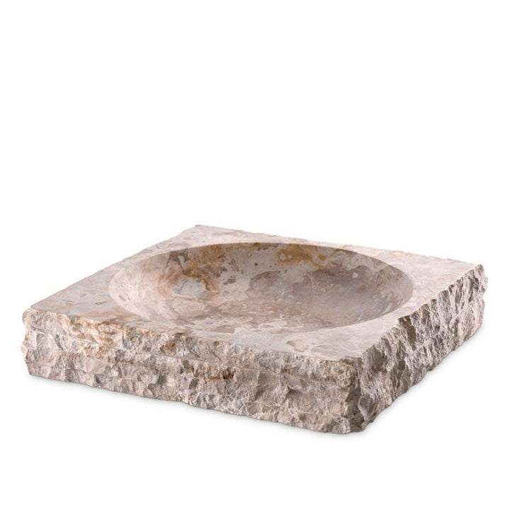 Hexagonal stone sink on a white background. Decorative Bowl Jenner District Home