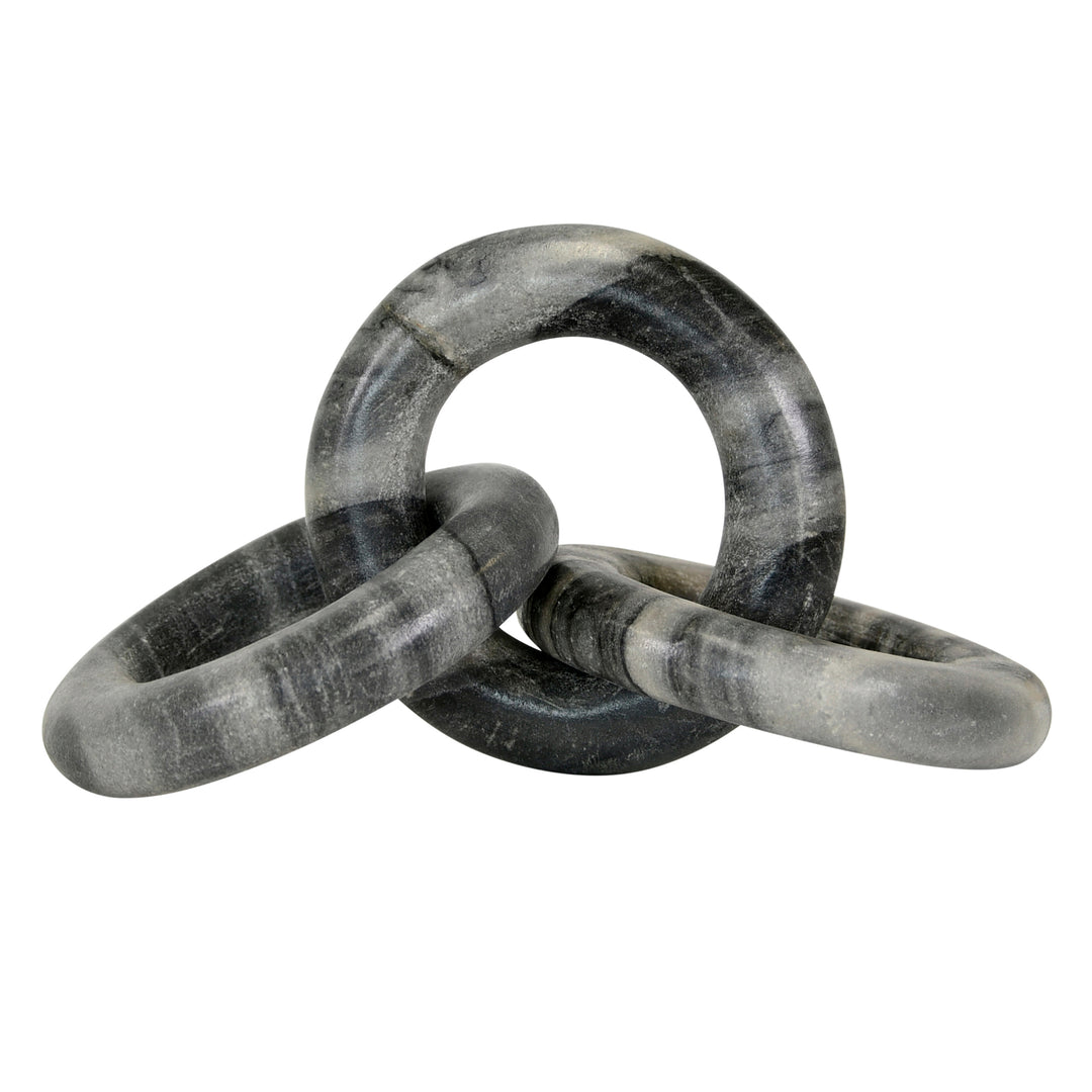 Three interlocking stone rings on a white background Decorative Sculpture Join District Home