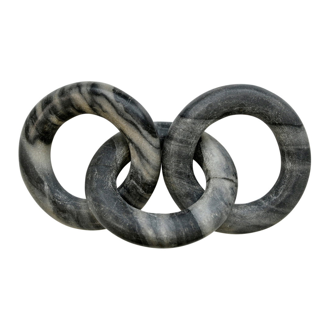 Three interlocking stone rings on a white background Decorative Sculpture Join District Home