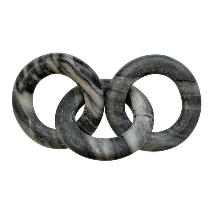 Three interlocking stone rings on a white background Decorative Sculpture Join District Home