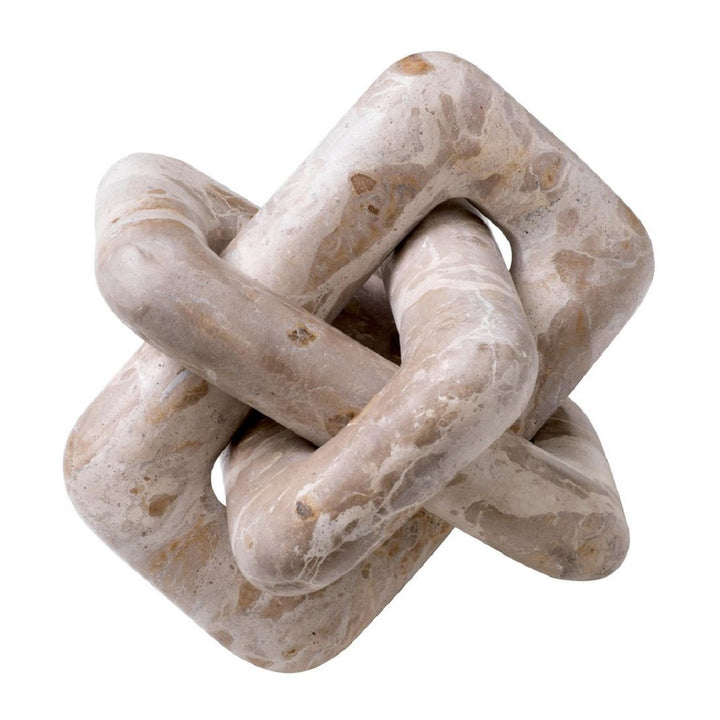 Marble knot sculpture on a white background. Decorative Sculpture Lock BR District Home