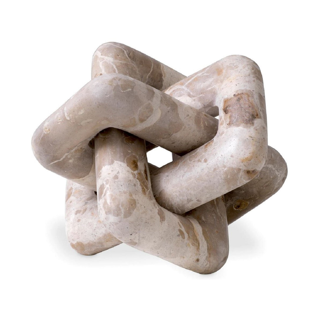 Marble knot sculpture on a white background. Decorative Sculpture Lock BR District Home