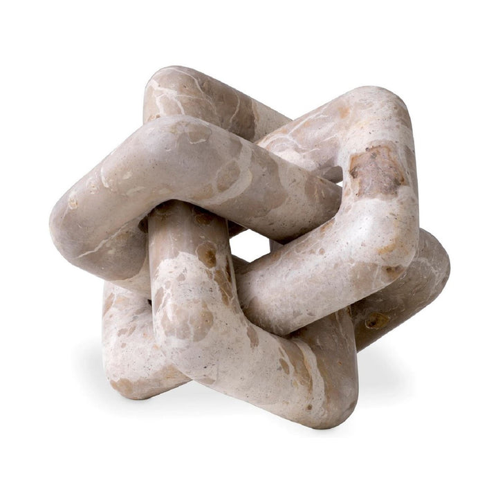 Marble knot sculpture on a white background. Decorative Sculpture Lock BR District Home