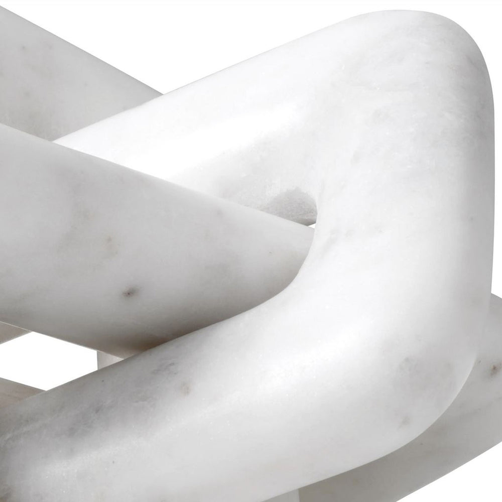 Marble knot sculpture on a white background. Decorative Sculpture Lock WH