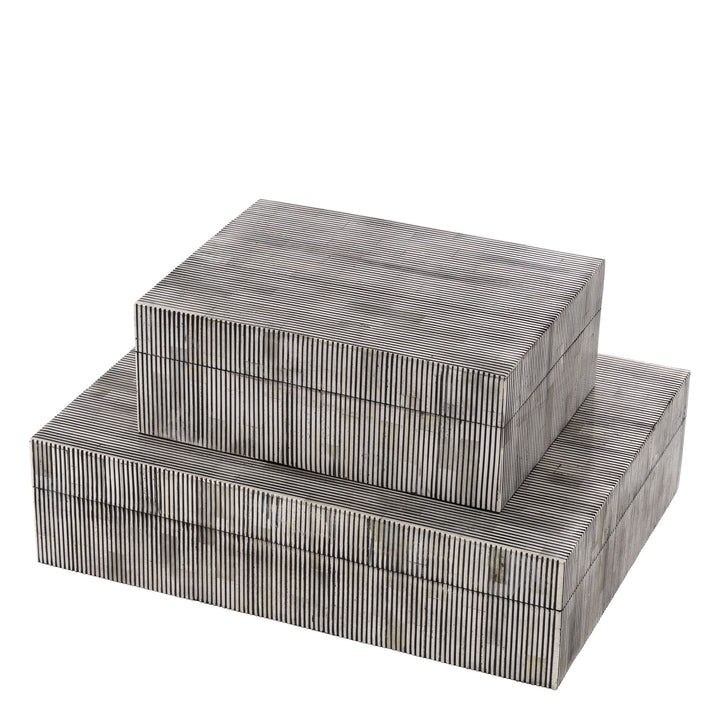 Decorative box with a striped pattern on a white background. Decorative Box Lucio S District Home