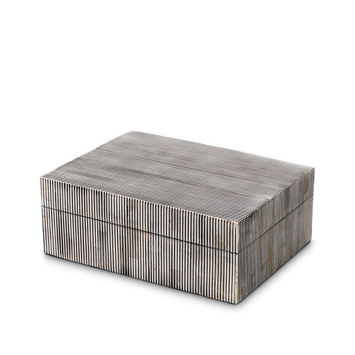 Decorative box with a striped pattern on a white background. Decorative Box Lucio S District Home