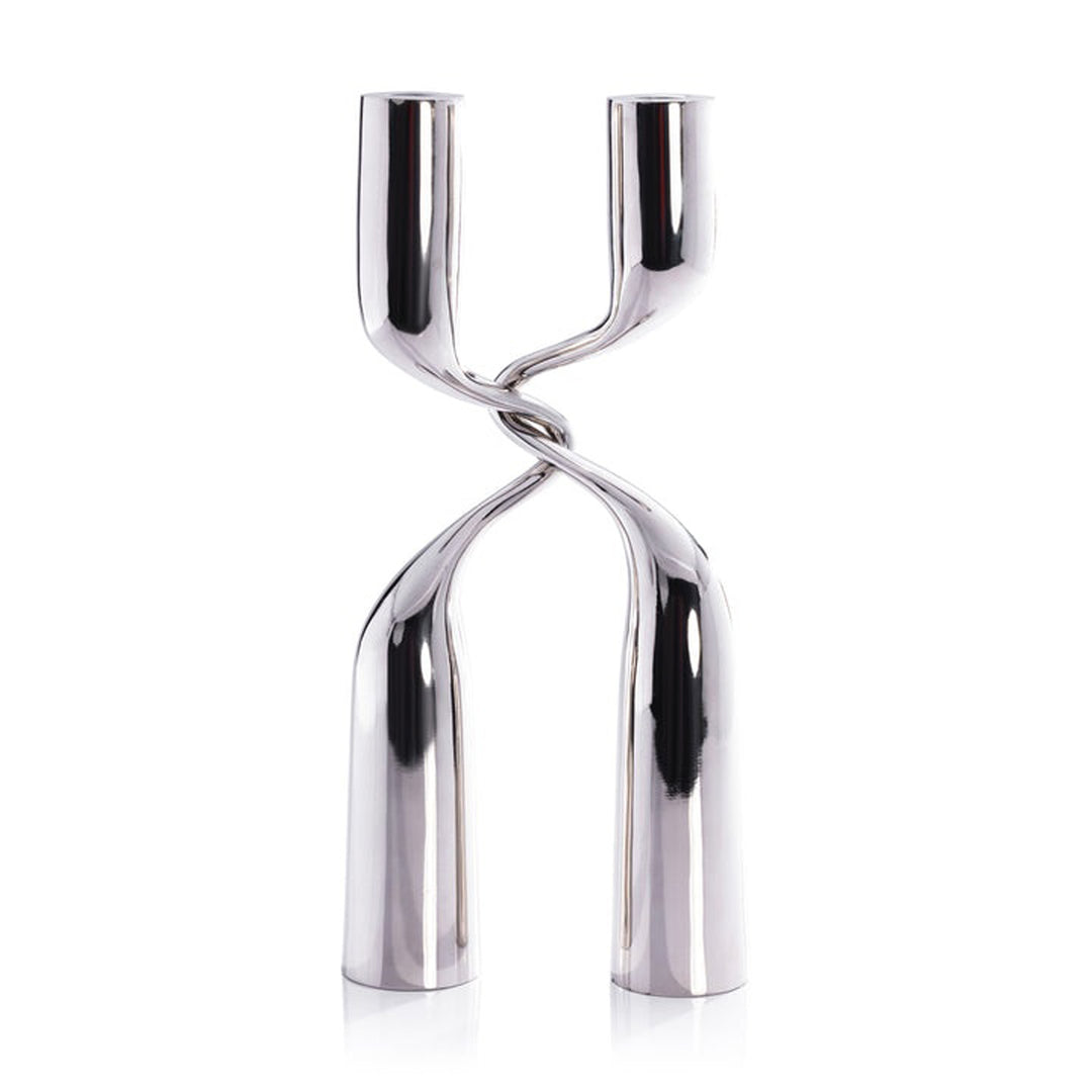 Silver hourglass-shaped object on a white background Candle Holder Ludlow District Home
