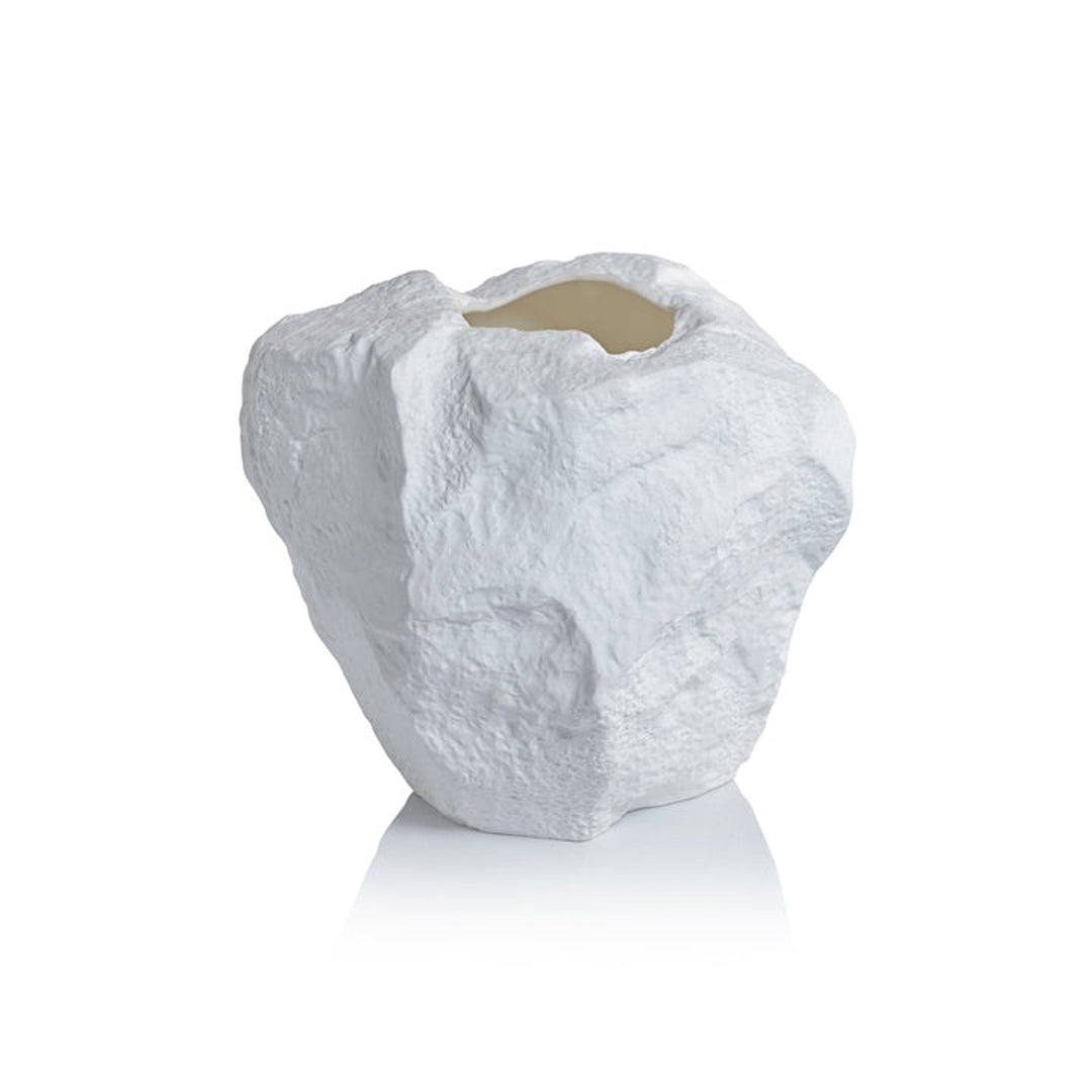 Textured white vase on a white background China Vase Maurice District Home