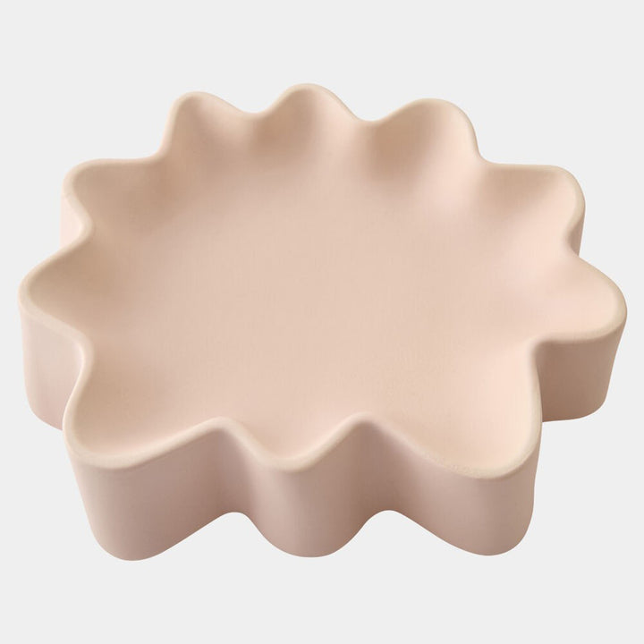 Floral-patterned ceramic dish on a light gray background. Decorative Bowl Ochre P by District Home