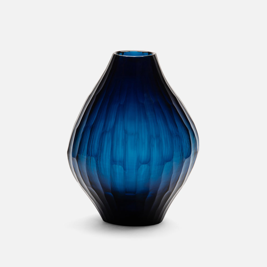 Blue glass vase on a light gray background Decorative Vase Santiago District Home