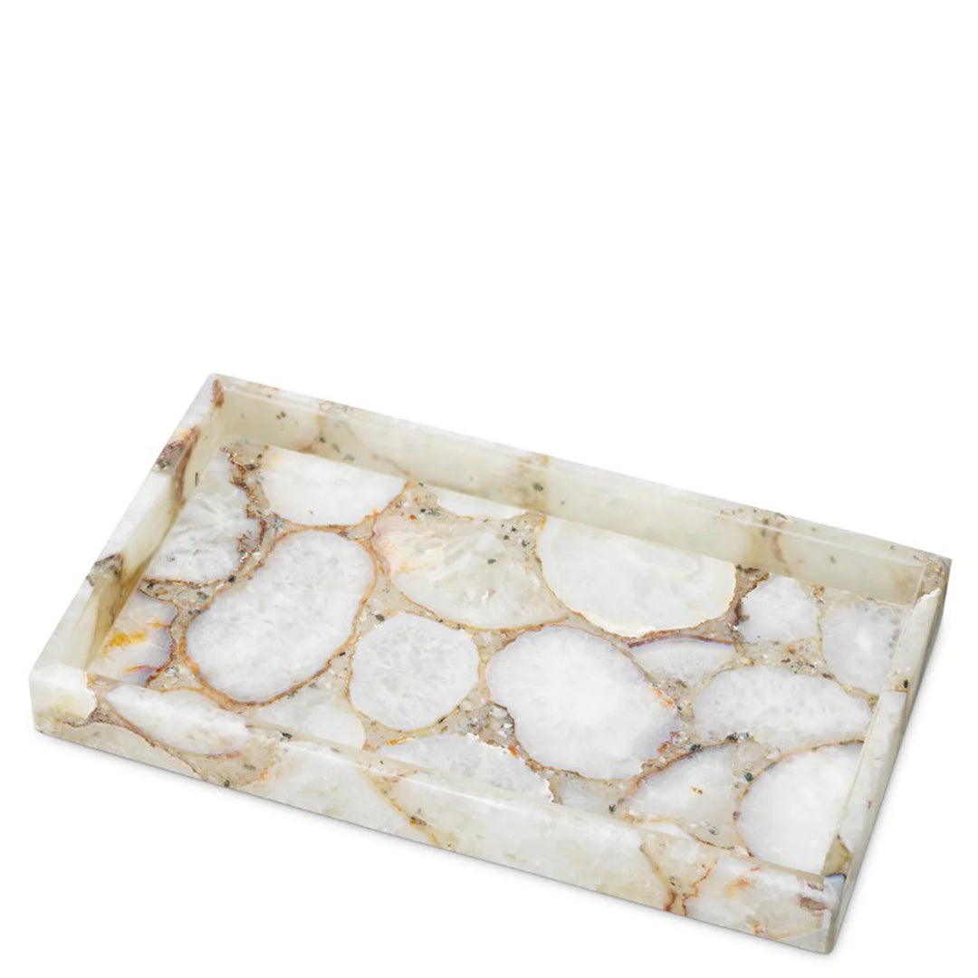 Marble-patterned tray on a white background, Decorative Tray Sonar Rectangle by District Home