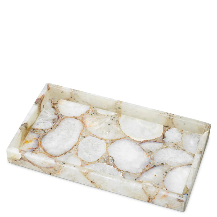 Marble-patterned tray on a white background, Decorative Tray Sonar Rectangle by District Home