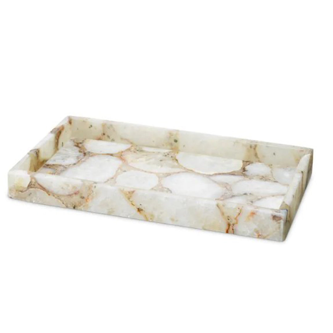 Marble-patterned tray on a white background, Decorative Tray Sonar Rectangle by District Home