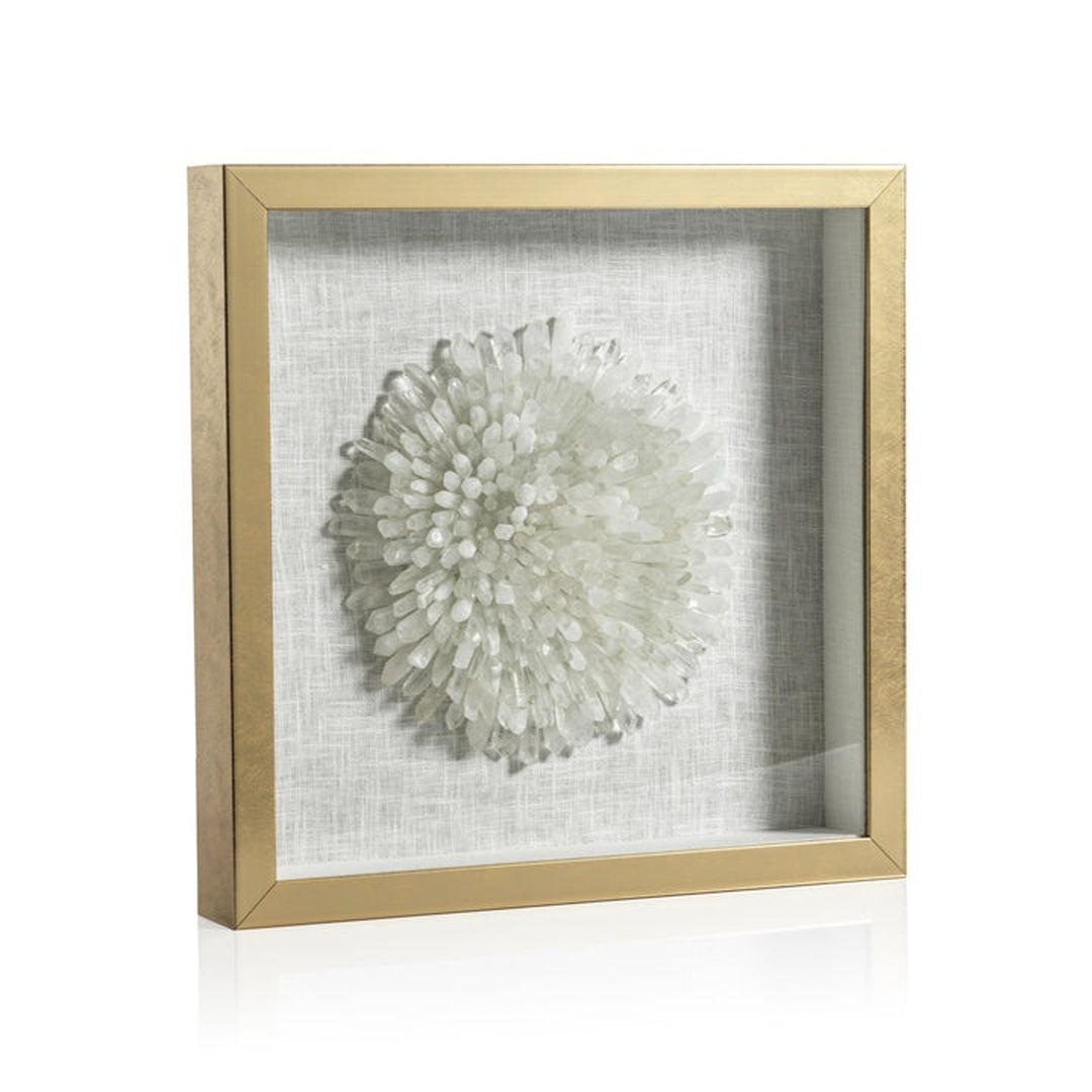 Framed artwork of a textured circular design on a white background Shadowbox Art Sunburst District Home