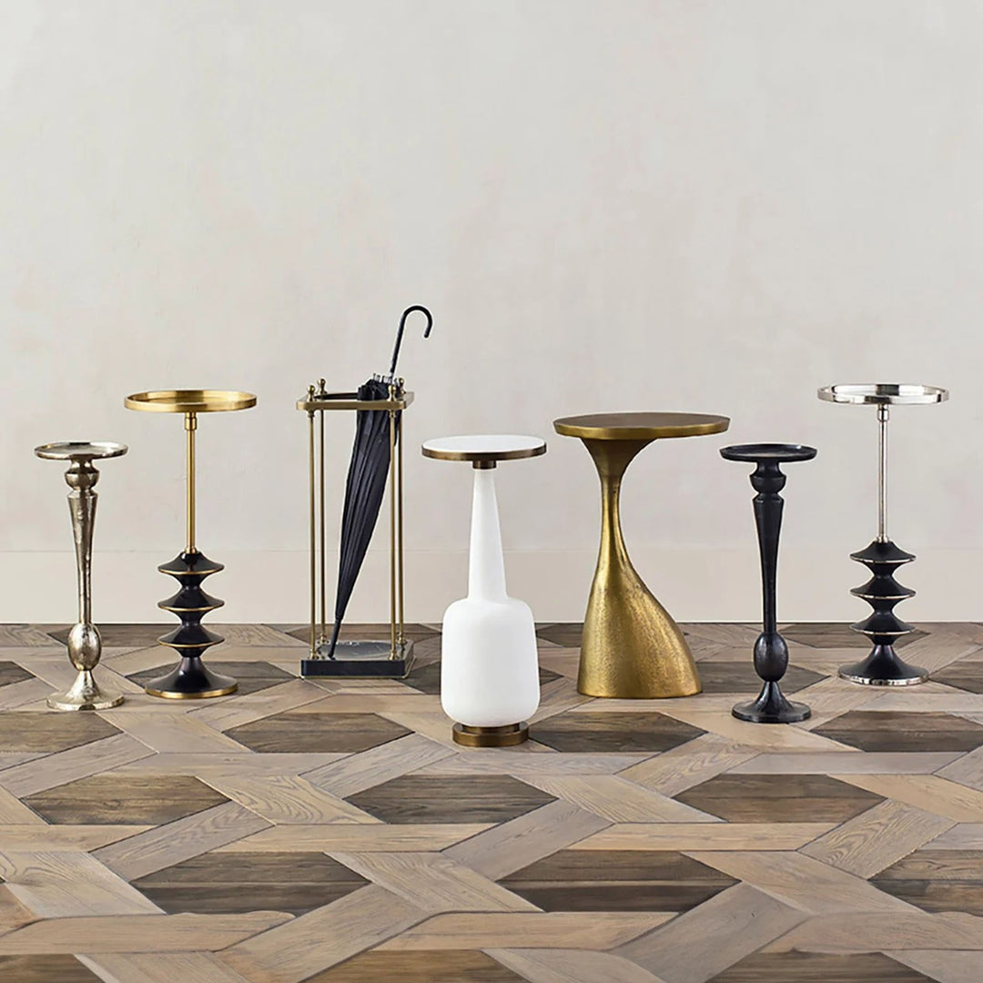Gold side table on a white background Accent Table Vega by District Home
