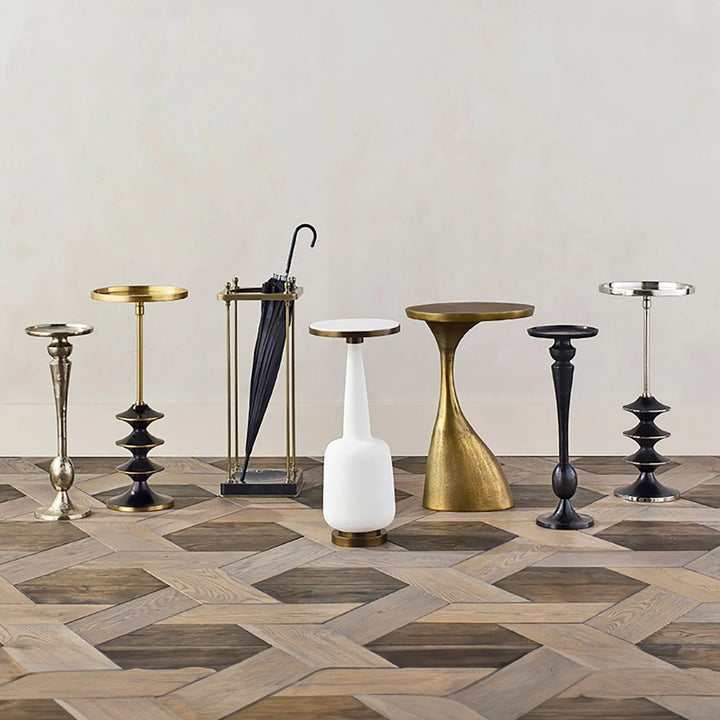 Gold side table on a white background Accent Table Vega by District Home