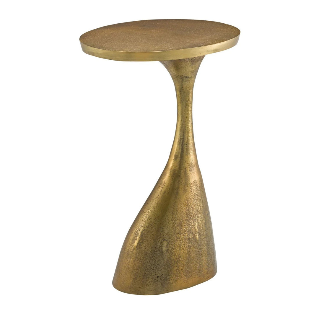 Gold side table on a white background Accent Table Vega by District Home