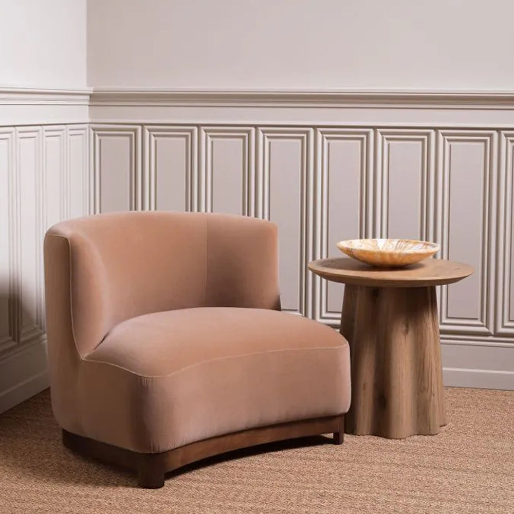 Wooden side table with natural finish on a white background. Side Table Pilea by District Home