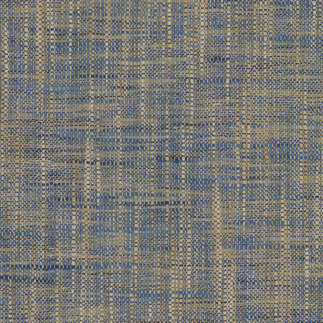Linen Textured Cobalt Blue & Tan - 2702 68 by District Home