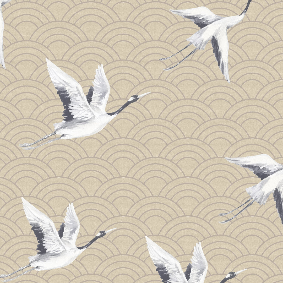 Cranes With Tan Scalloped - 8189 17 by District Home 