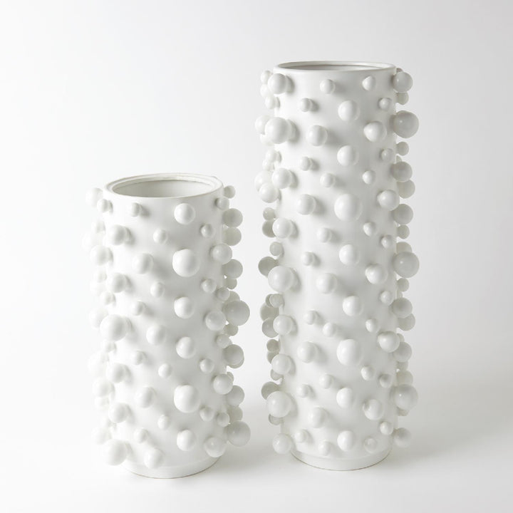 Matte White Vase Bubbles L