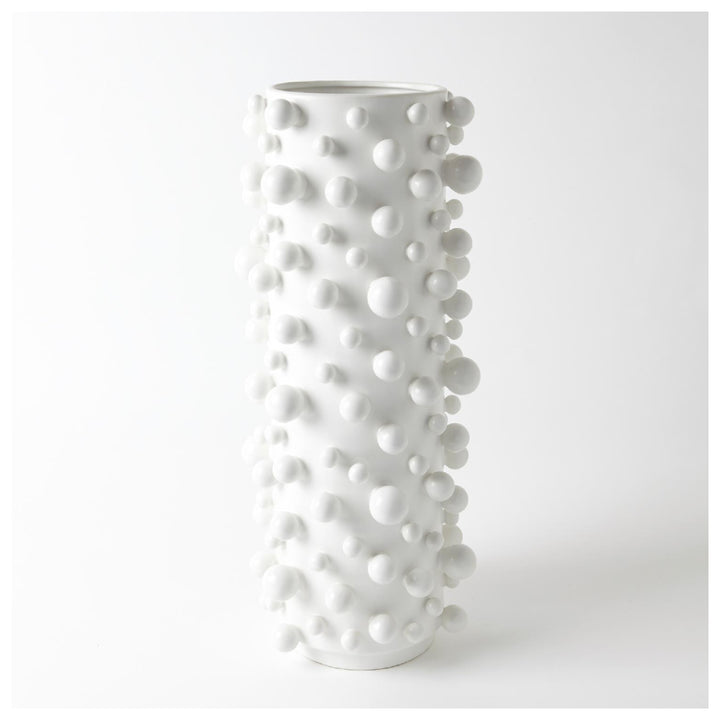 Matte White Vase Bubbles L
