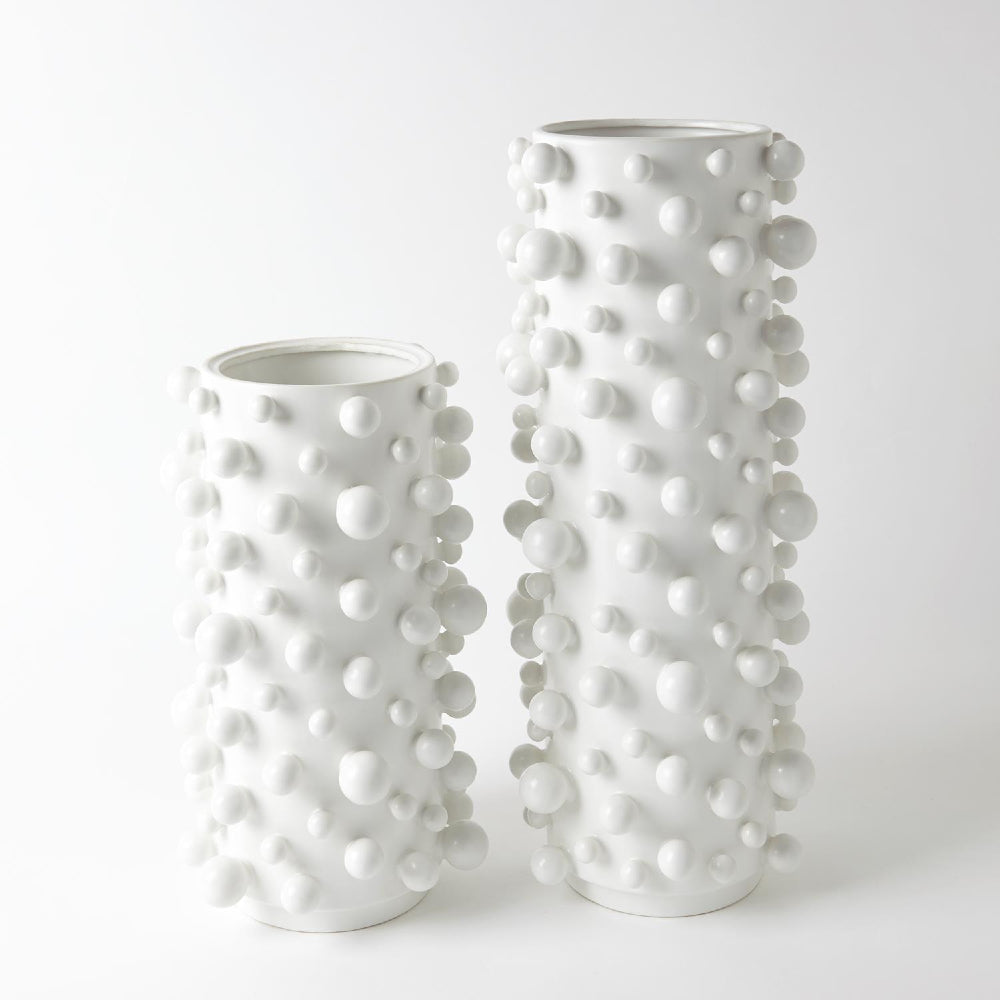 Matte White Vase Bubbles S