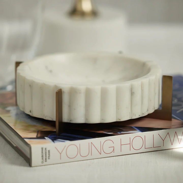 Marble Bowl on Stand Camellia by District Home