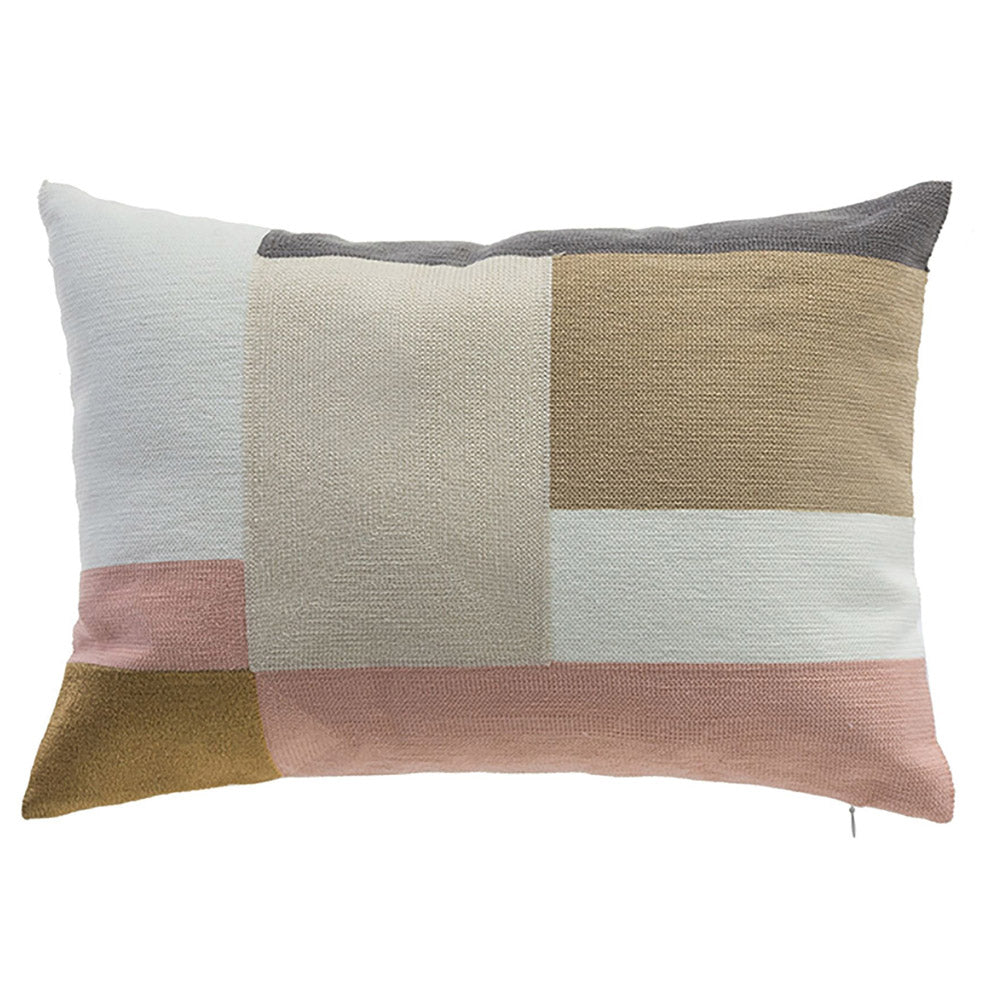 Color Blocked Coral Pillow