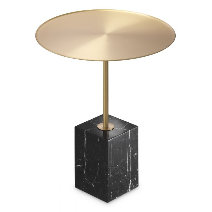 Brass Marble Side Table Ezra by District Home
