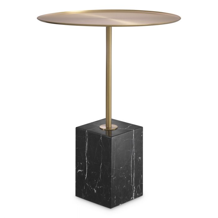 Brass Marble Side Table Ezra by District Home