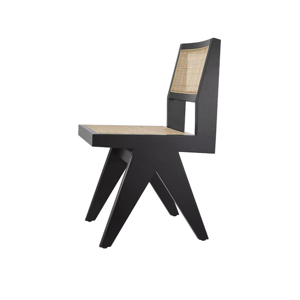 Black Cane Dining Chair New by District Home