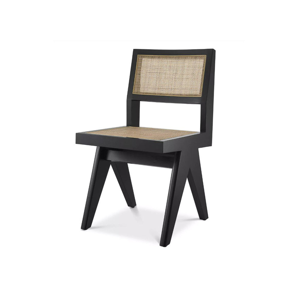 Black Cane Dining Chair New by District Home