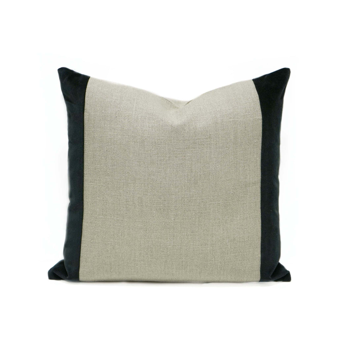 Colorblock Velvet & Linen Pillow