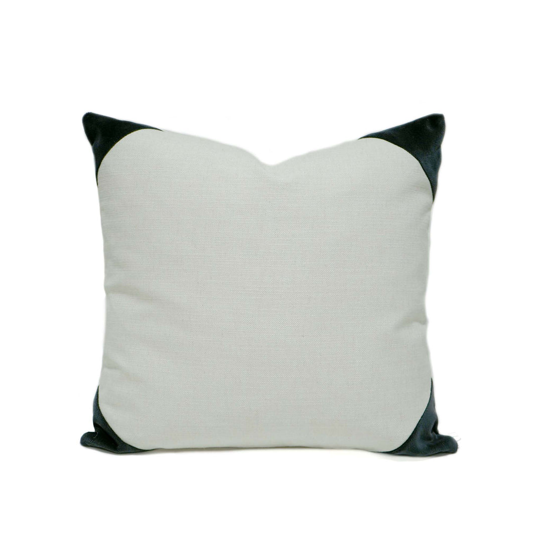 Colorblock Velvet and Linen Pillow