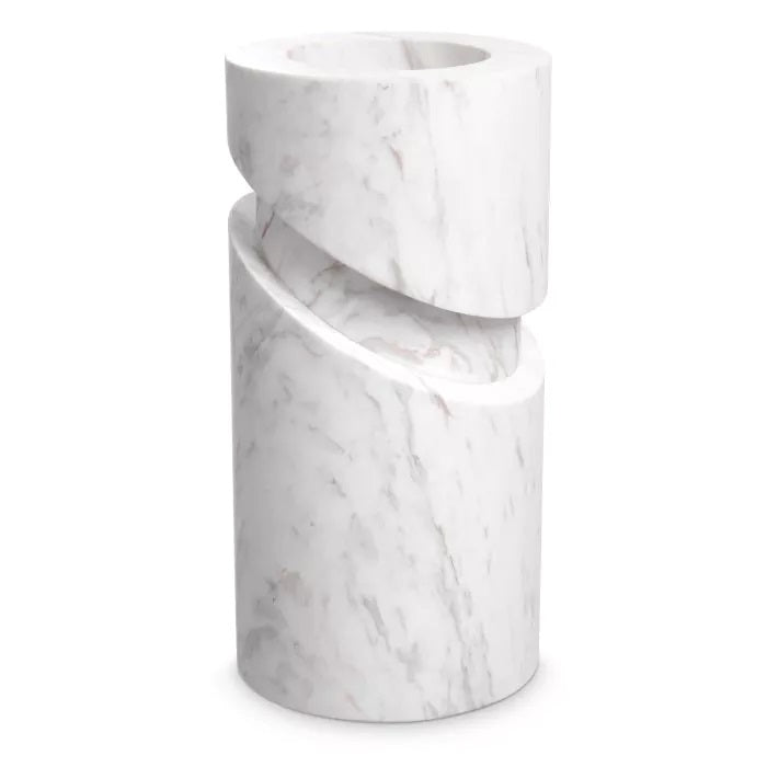 Cylindrical Honed White Marble Esme