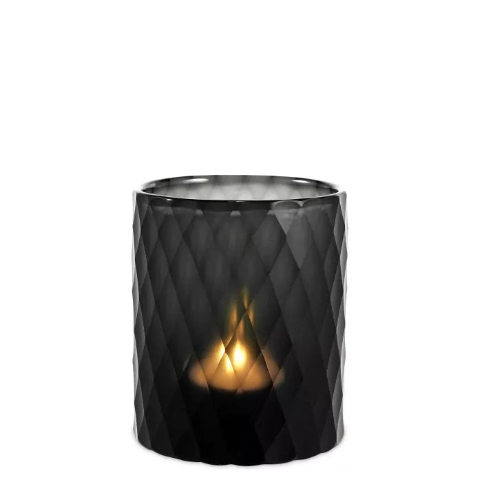 Black Sapphire Glass Candle Holder Hali by District Home 