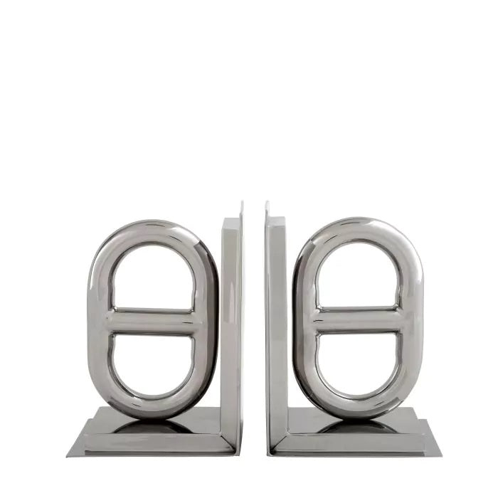 Polished stainless-steel bookends Lidia by District Home